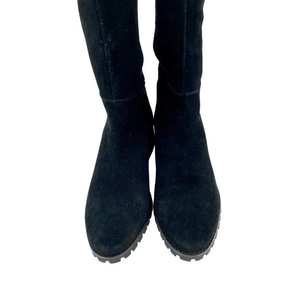 Blondo Presto Riding Boots OTK Black Suede Leather Waterproof SZ 5.5 New